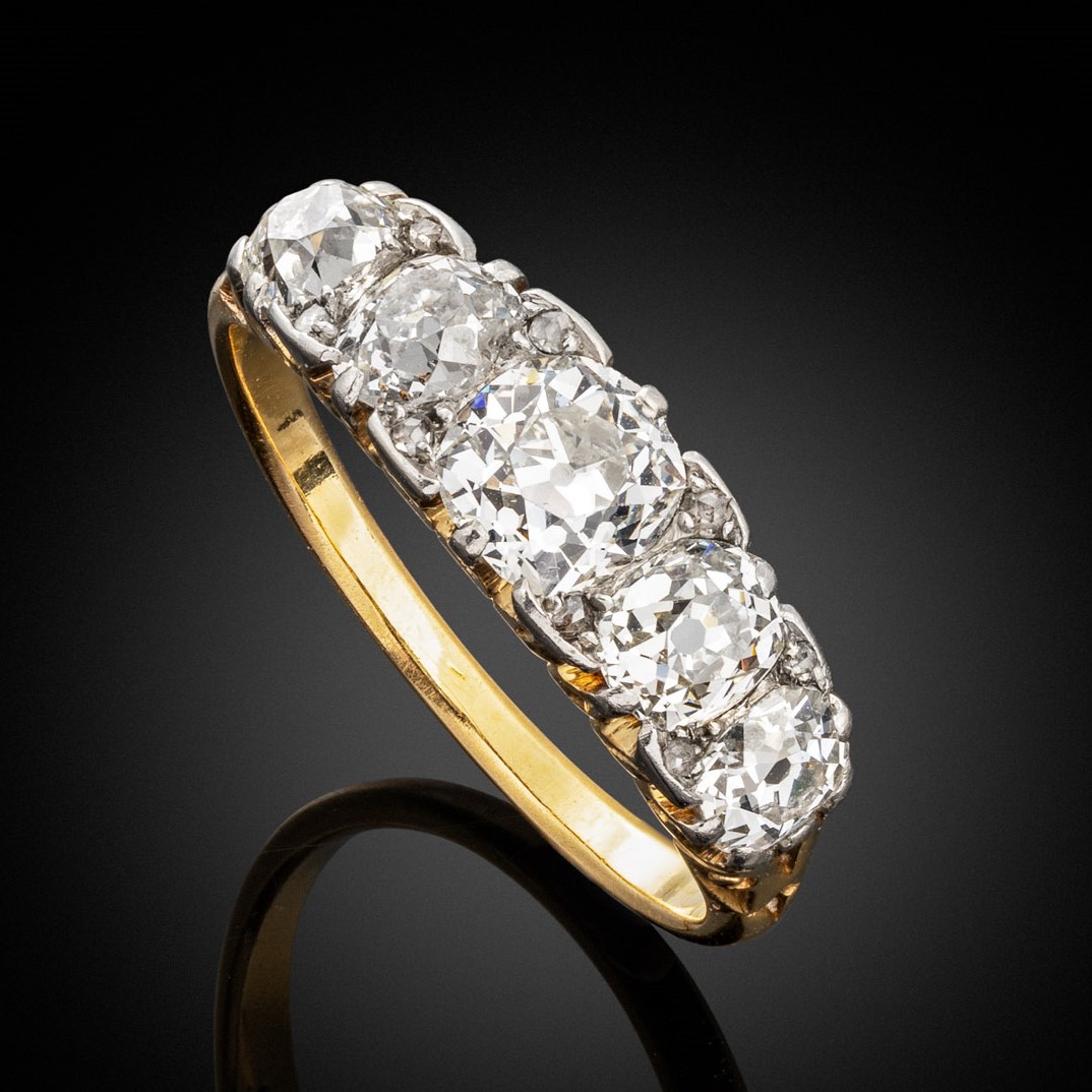 Late 19th century five stone diamond ring