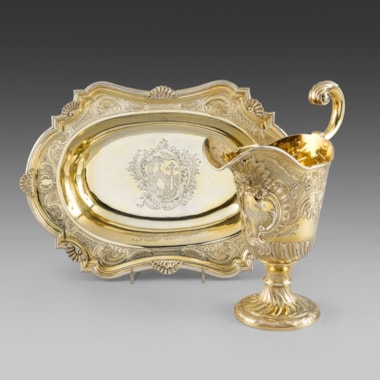 A Silver-Gilt Ewer & Basin