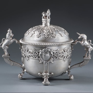 A Royal Christening Gift of George II to his Goddaughter Lady Emilia Lennox - Christening Bowl & Cover