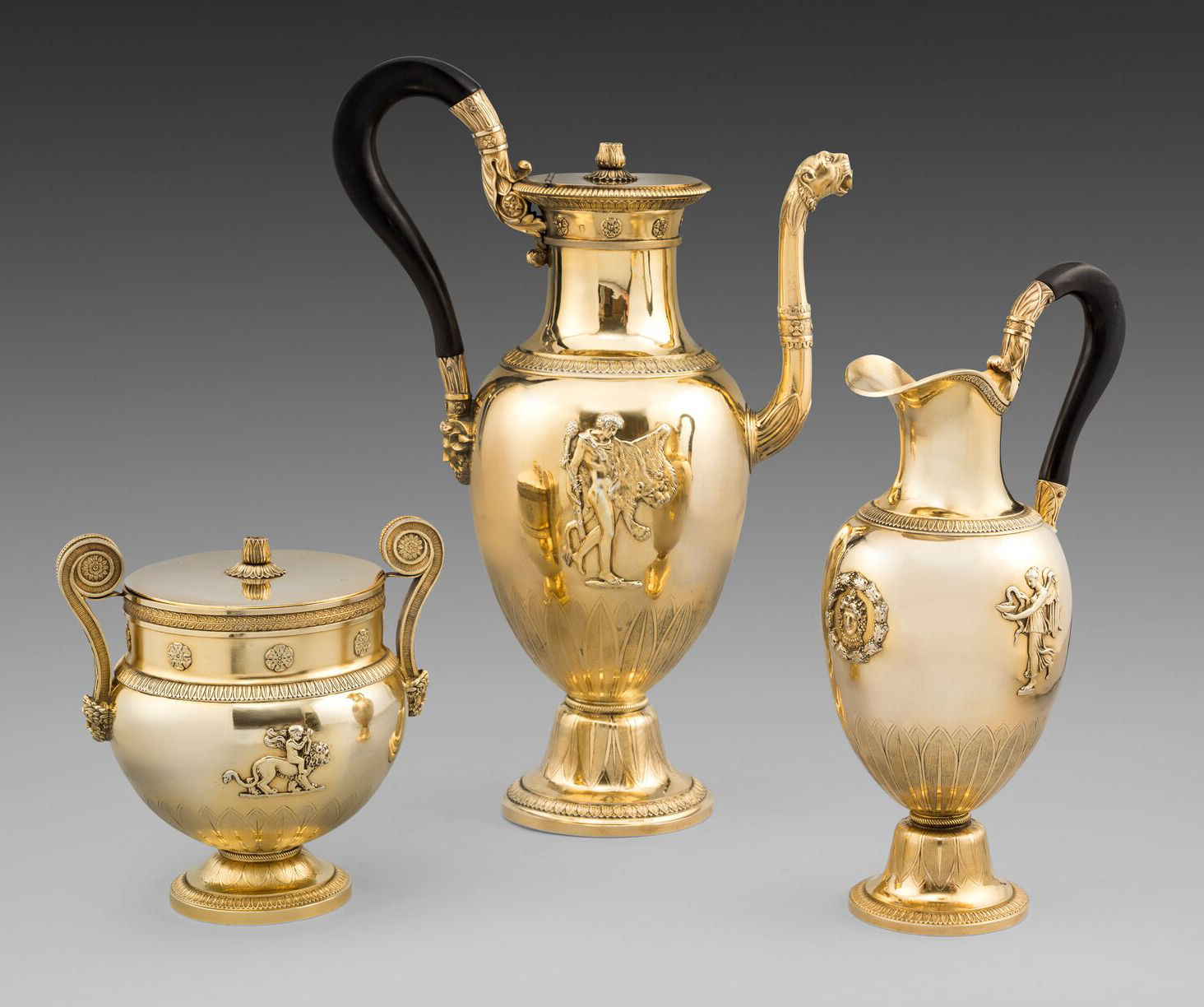 An Important 19th Century French Three-Piece Empire Coffee Service