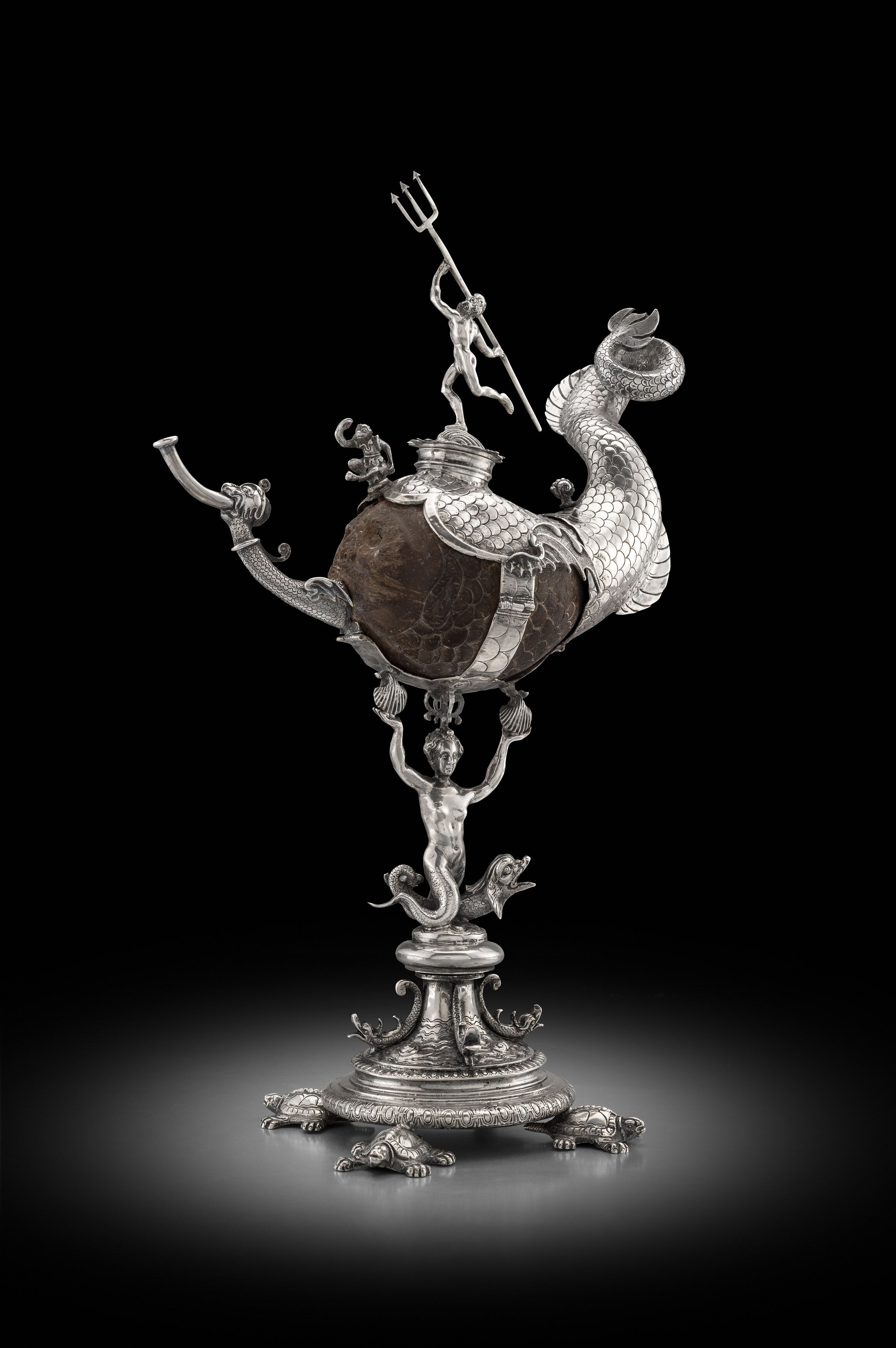 An Exceptional Dutch Silver Mounted Coconut Cup 