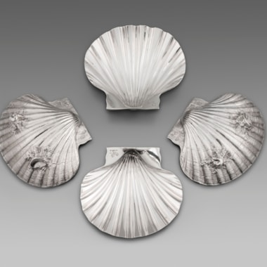 A Set of Four Paul de Lamerie Butter Shells