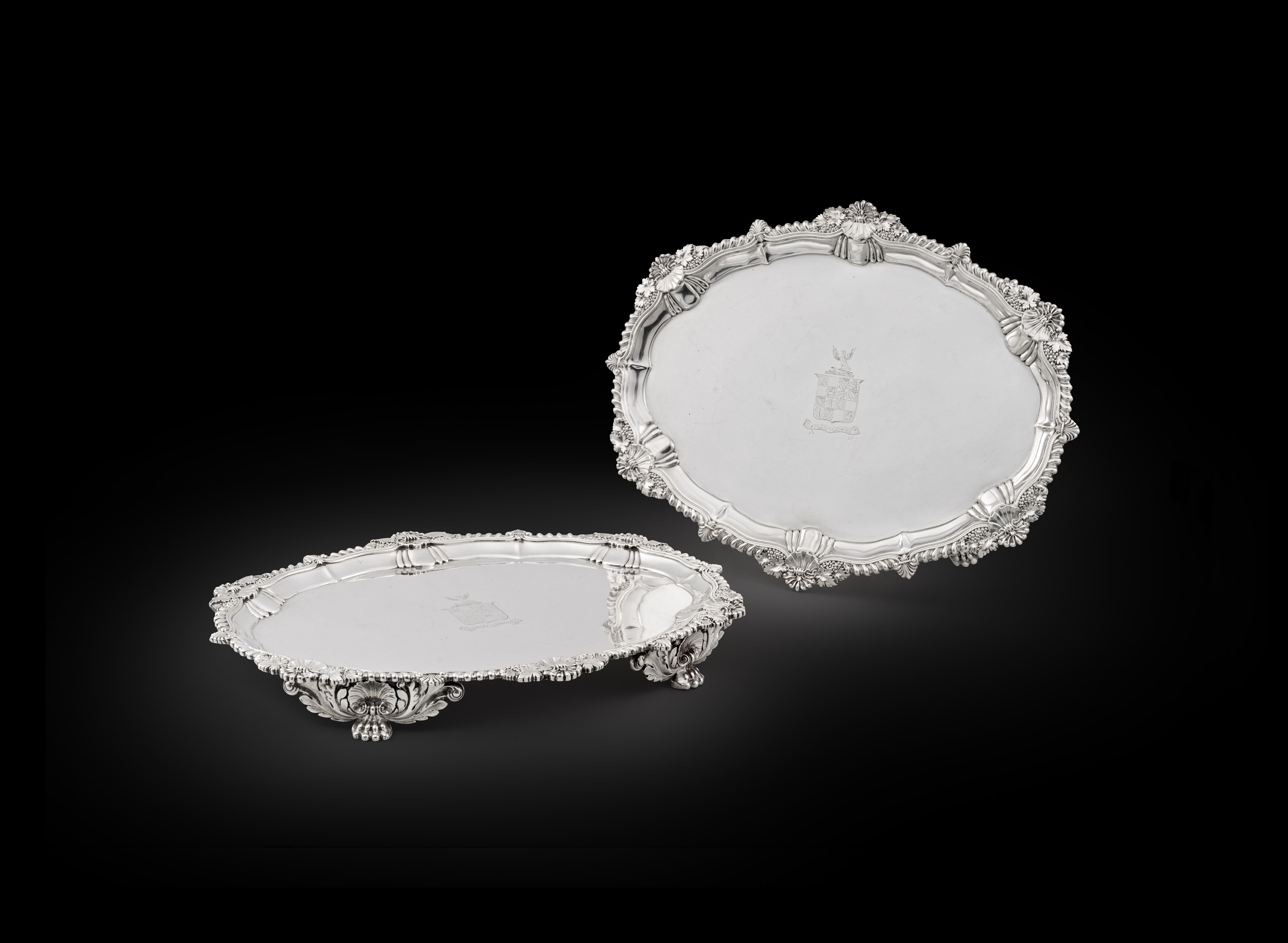 A Pair of Footed Salvers