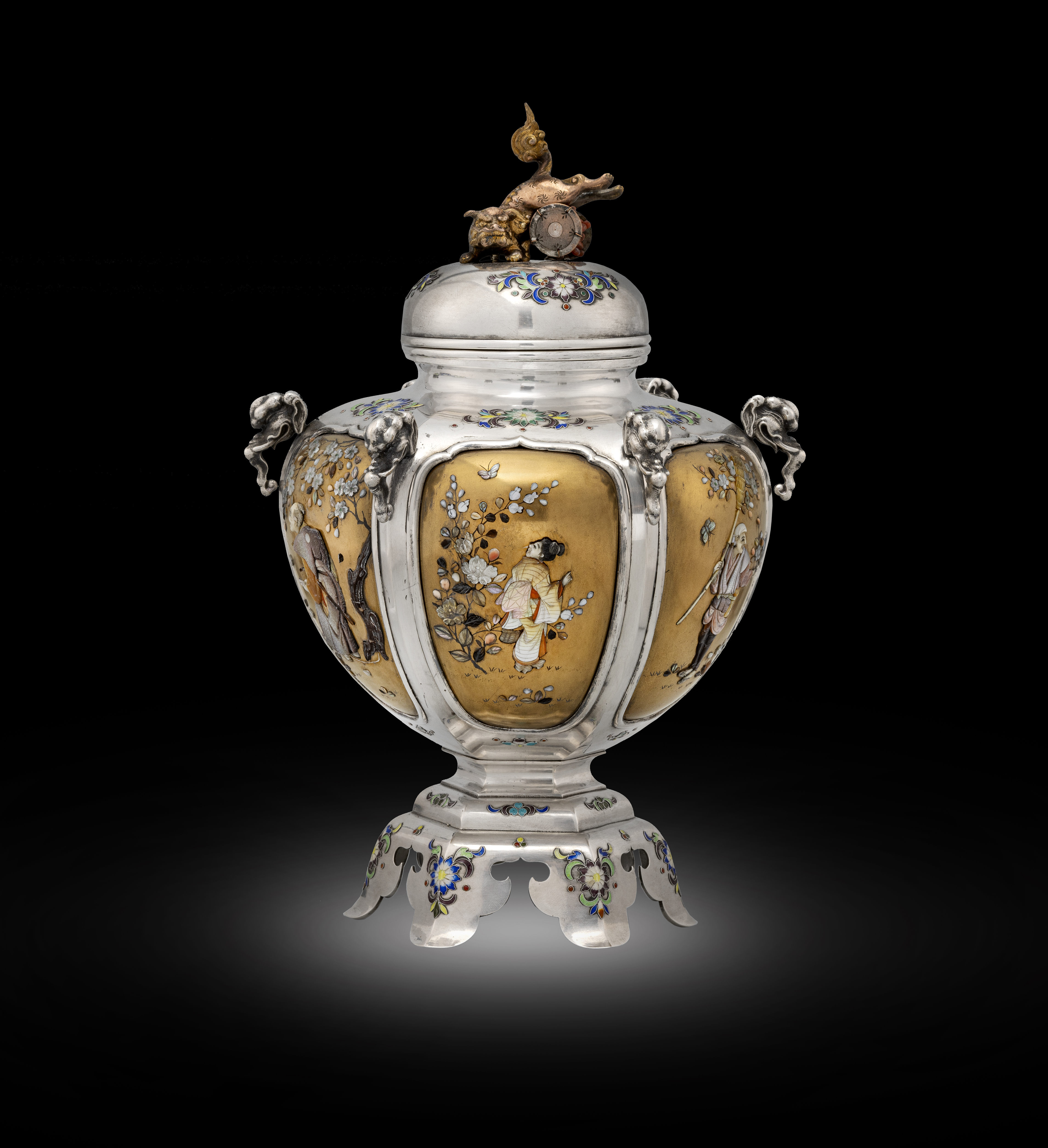 A Japanese Shibayama Vase and Cover 