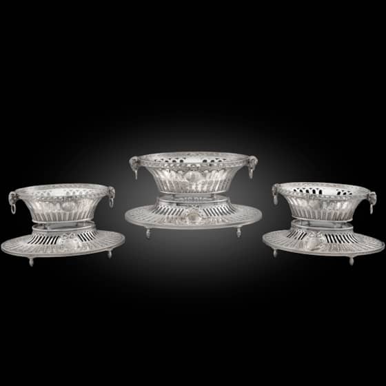 A Pierced Three-Piece Garniture Set