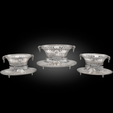 A Pierced Three-Piece Garniture Set