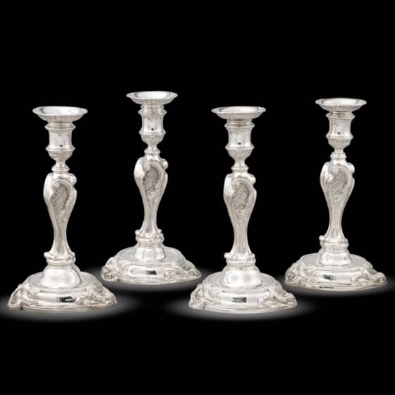 A Set of Four George II Candlesticks