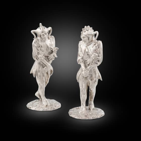 A Novelty Pair of Victorian Harlequin Peppers