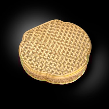 A Mid 18th Century German Cartouche-Shaped Gold Box