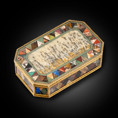 An Italian Early 19th Century Gold Mounted Hardstone Samples Box