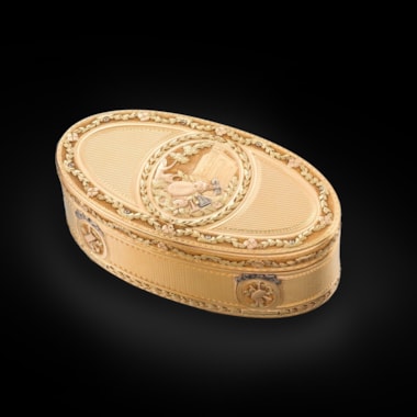 A French Vari-Colour Oval Gold Box