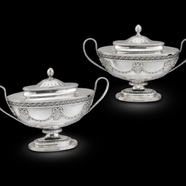 A Pair of George III Neo-Classical Sauce Tureens