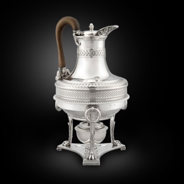 A Paul Storr Coffee Jug on Stand