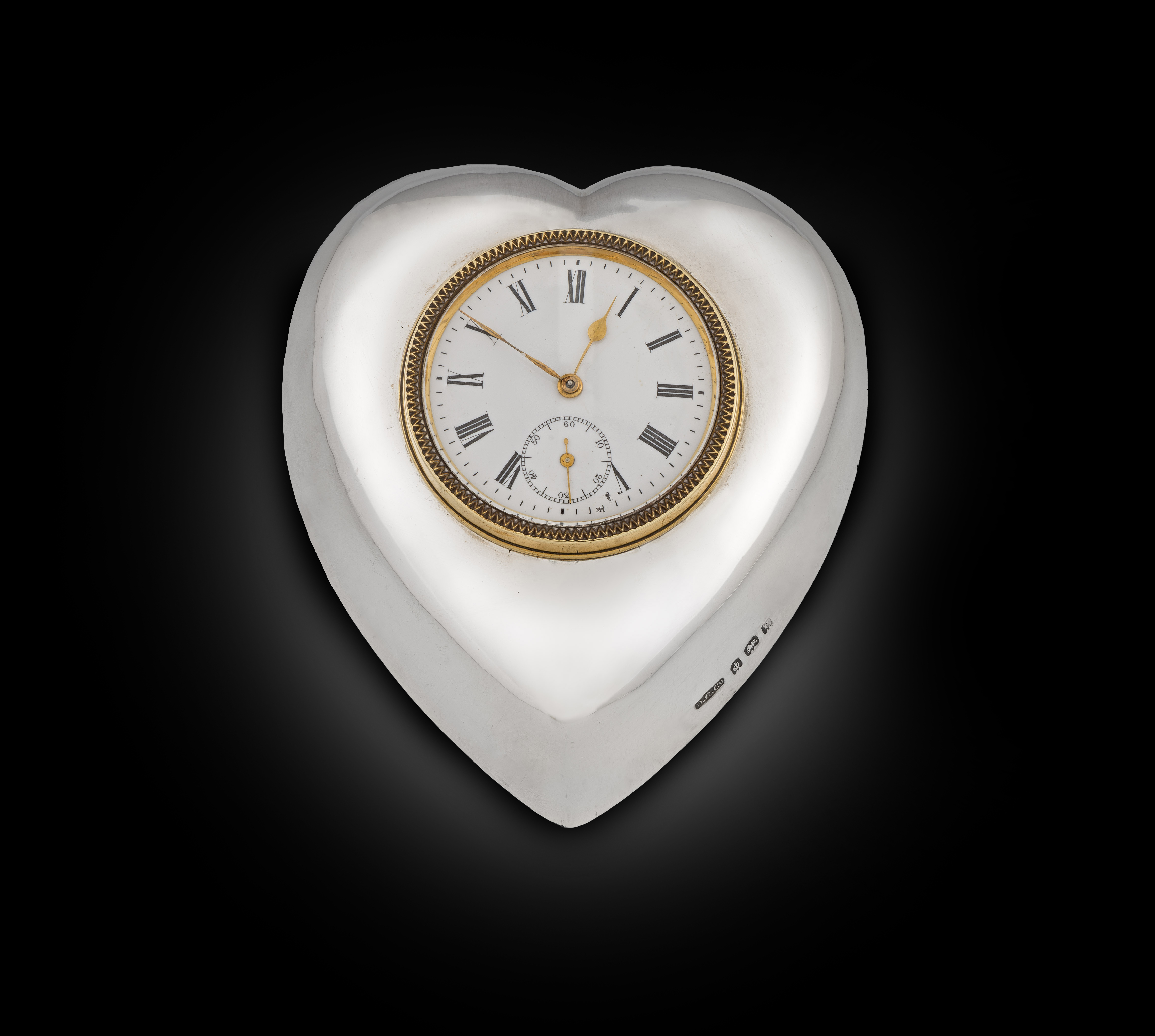 An Edwardian Heart-Shaped Clock