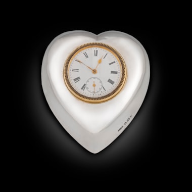 An Edwardian Heart-Shaped Clock