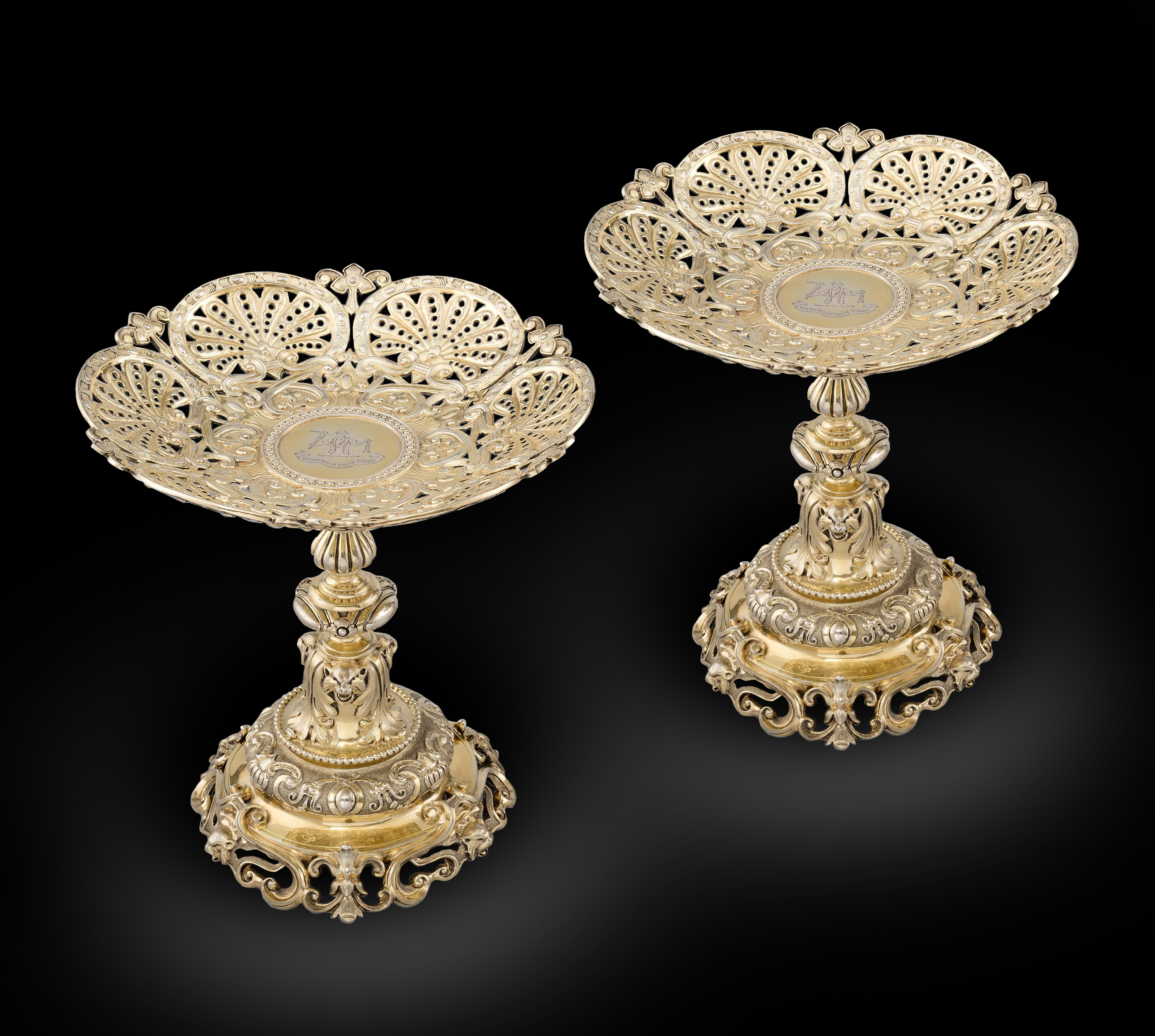 A Pair of Silver-Gilt Comports
