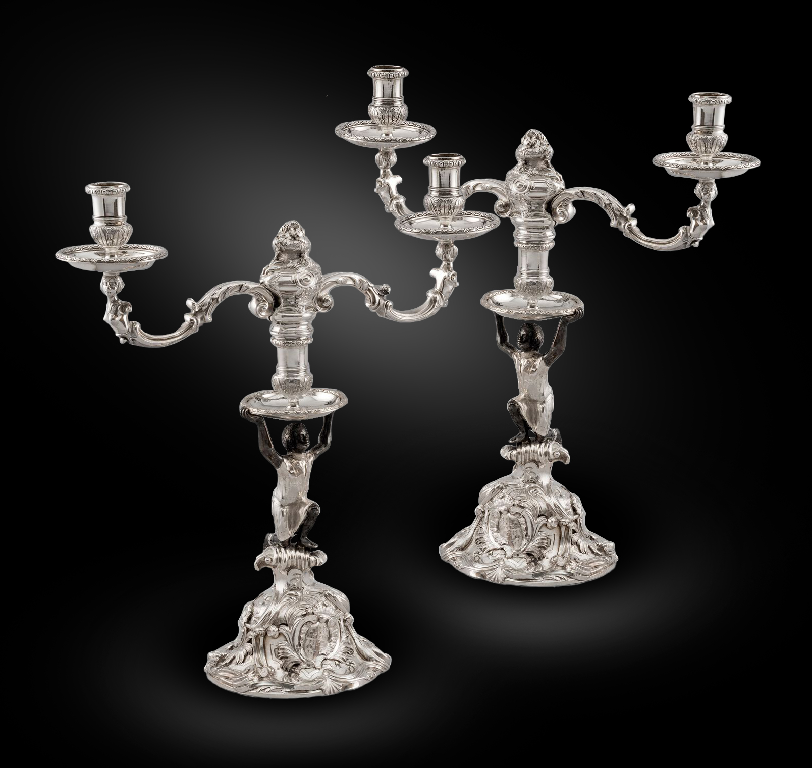 An Exceptionally Rare Pair of Rococo Candelabra