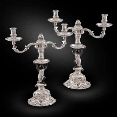 An Exceptionally Rare Pair of Rococo Candelabra