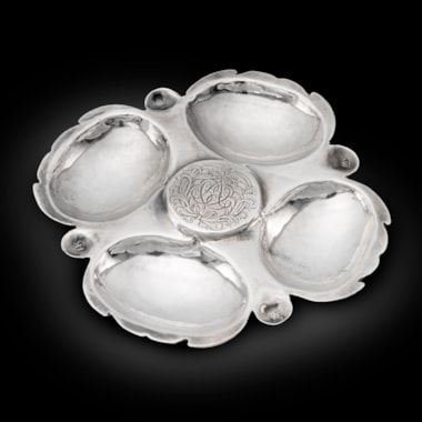A Rare late 17th Century Quatrefoil Pin Tray from a Toilet Service