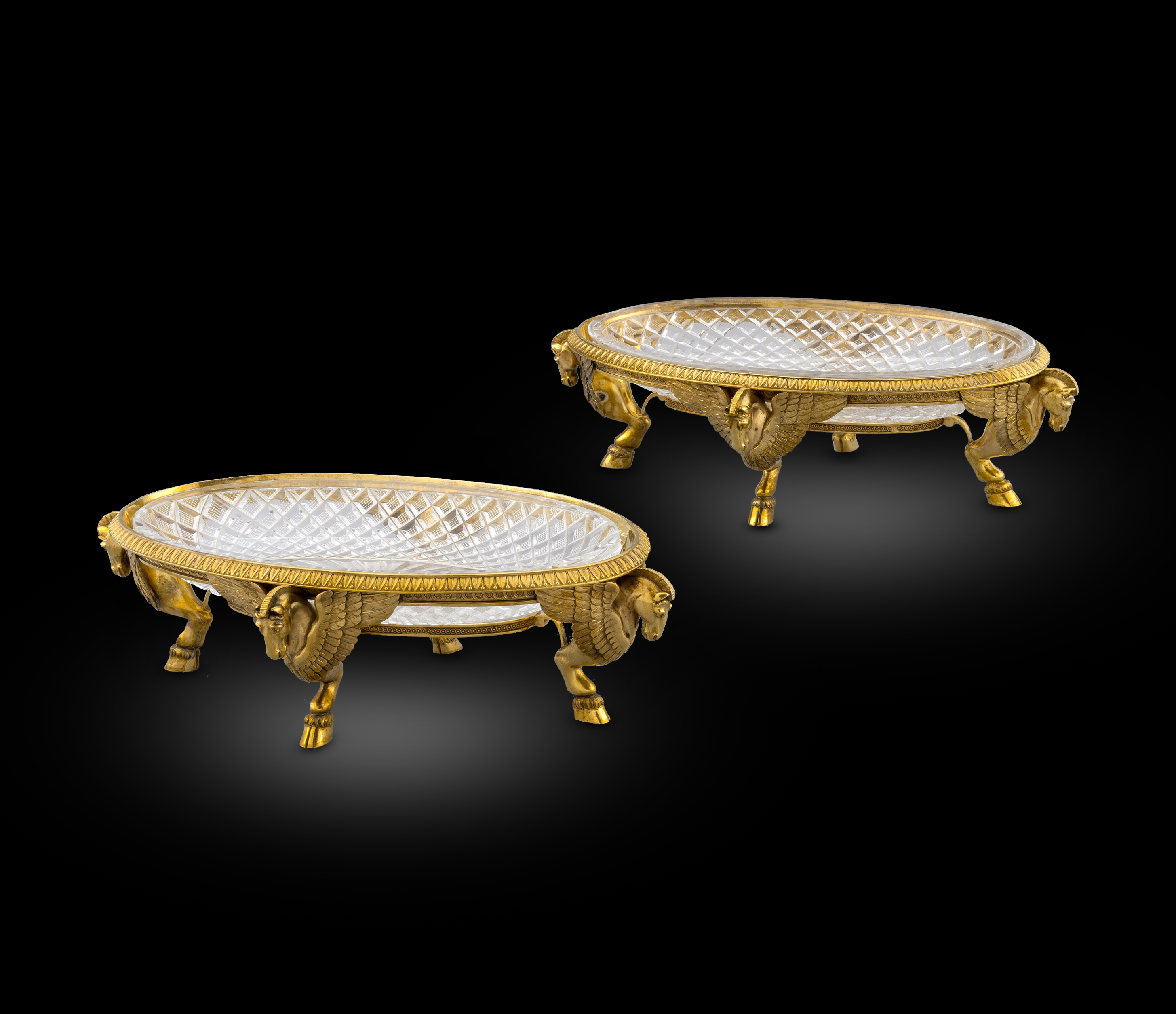 A Set of Four French Silver-Gilt Dishes