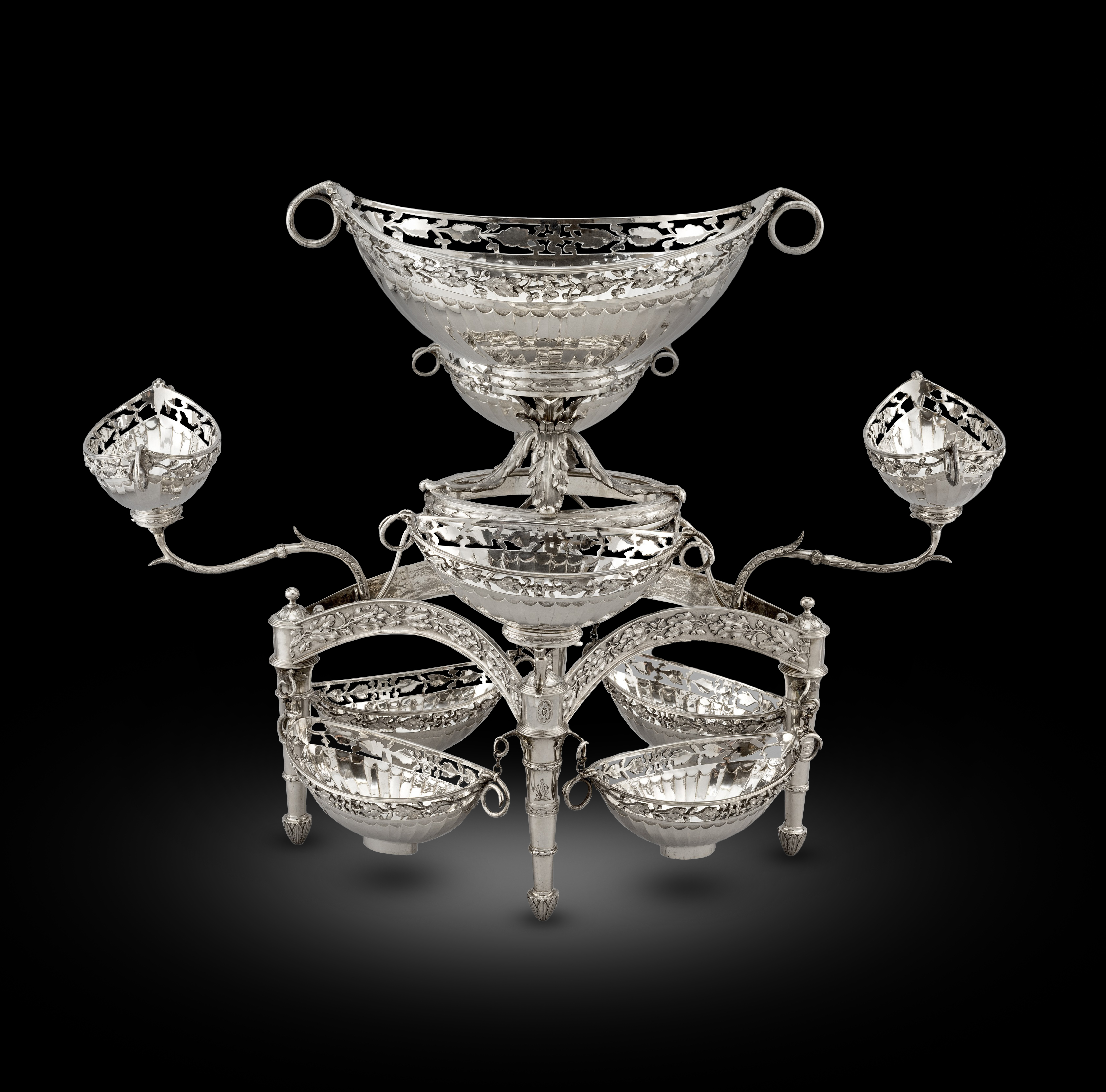 A Rare Nine Basket Epergne Centrepiece