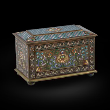 A French Cloisonné Enamelled Bronze Casket