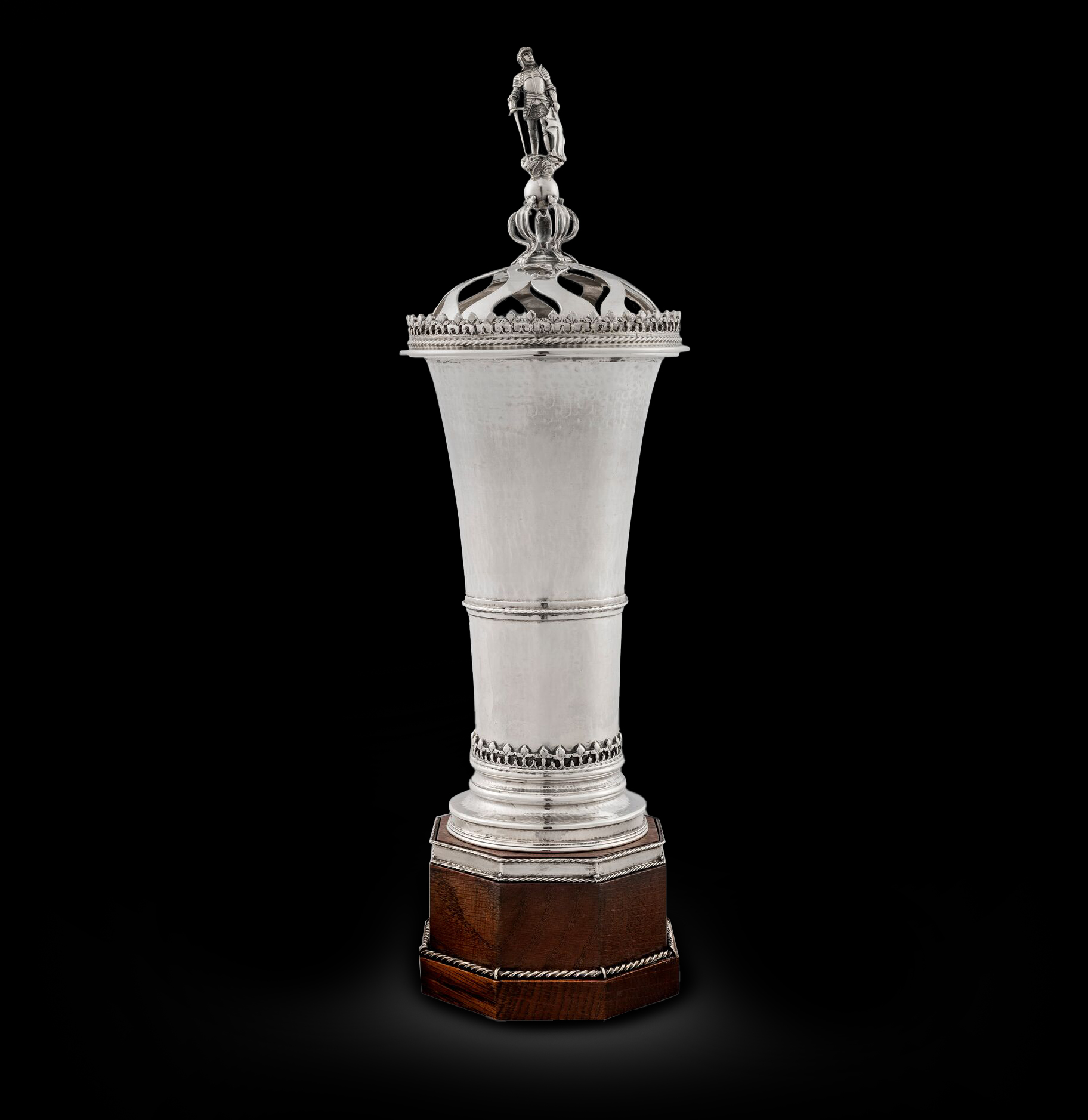 A Cup & Cover with a Knight Finial 