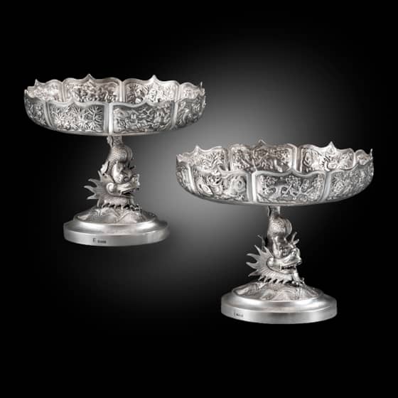 A Pair of 20th Century Chinese Tazza