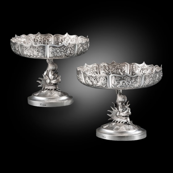 A Pair of 20th Century Chinese Tazza