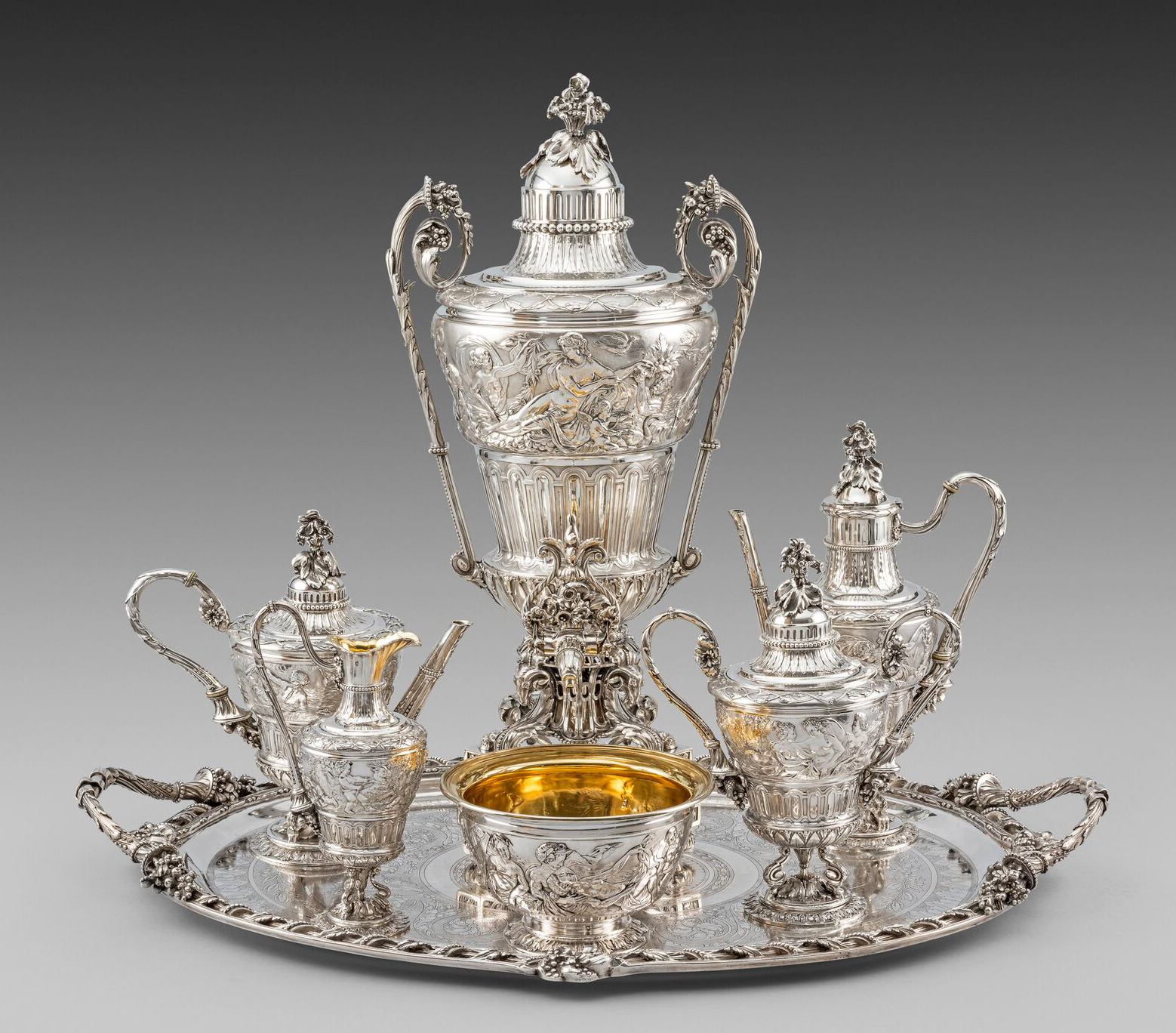 A Magnificent Six-Piece Tea & Coffee Service on Tray