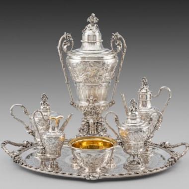 A Magnificent Six-Piece Tea & Coffee Service on Tray