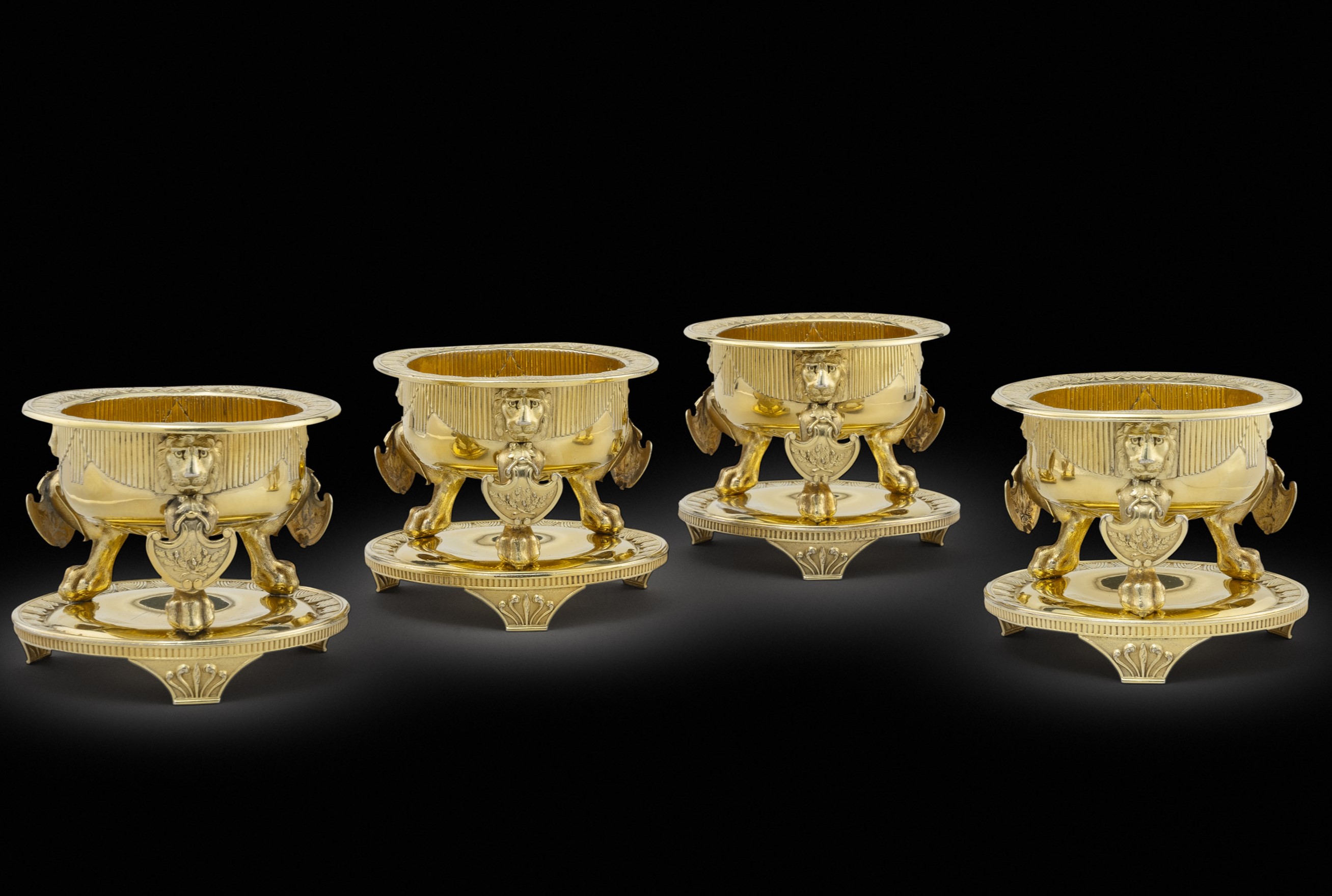 A Set of Four 'Egyptian' Salt Cellars