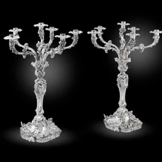 A Monumental pair of William IV Candelabra