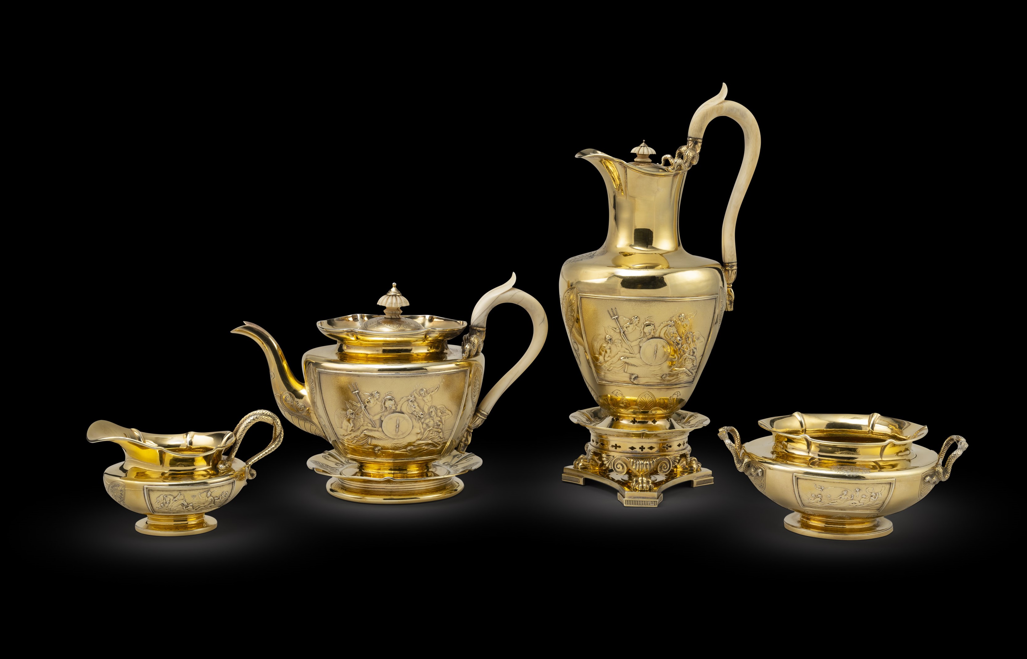 A George IV Silver-Gilt Tea and Coffee Set