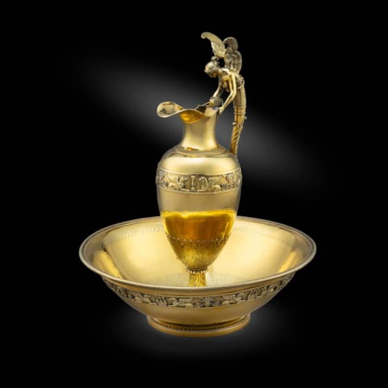 A French Silver-Gilt Ewer and Basin