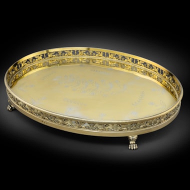 A French silver gilt oval tray