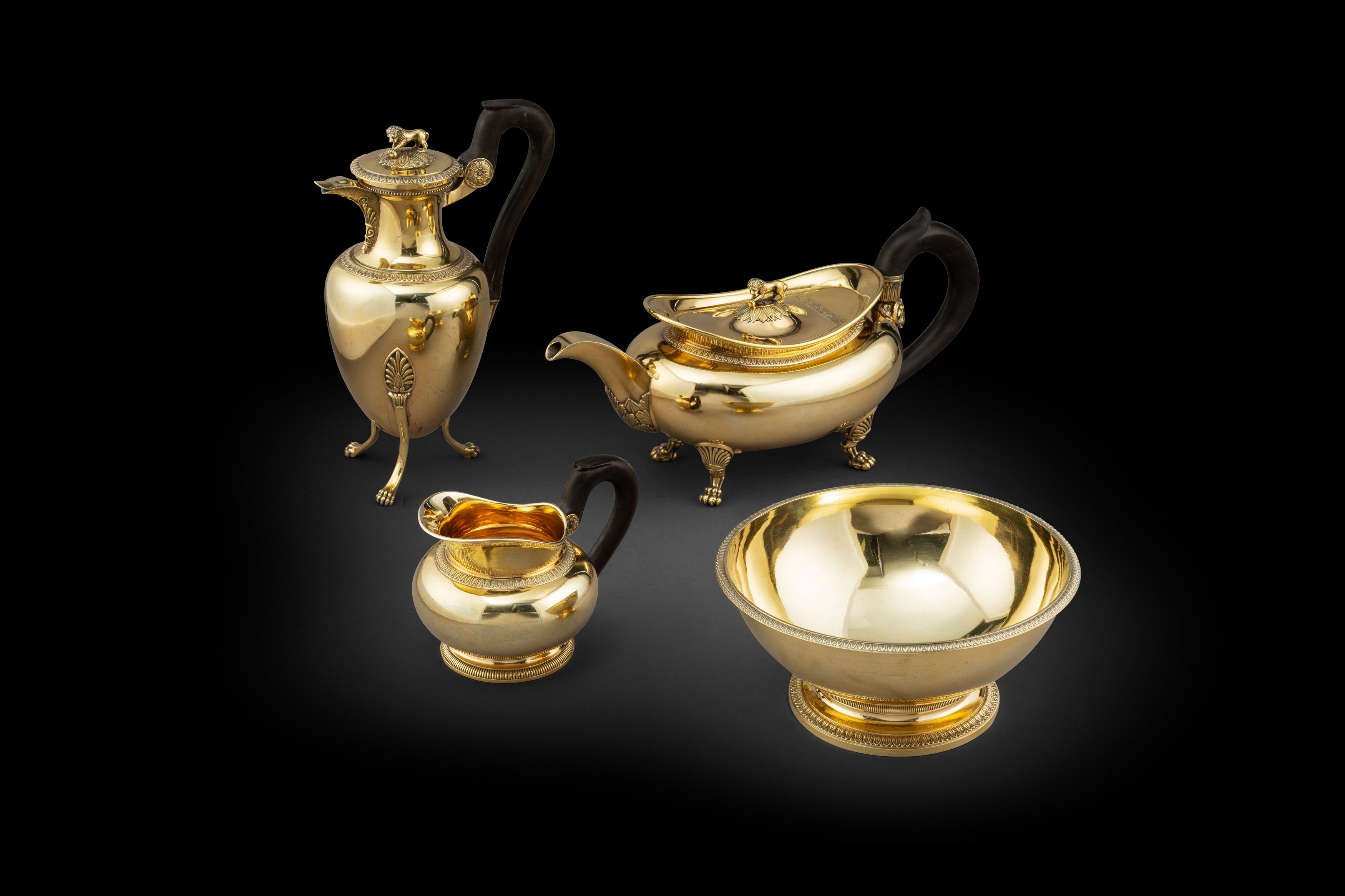 A French Empire SIlver-Gilt Tea and Coffee Service