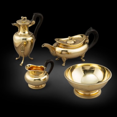 A French Empire SIlver-Gilt Tea and Coffee Service