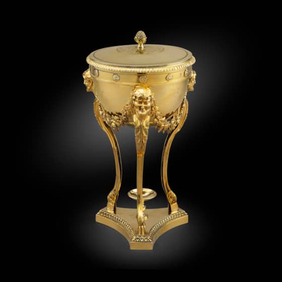 An Exquisite French Empire Silver-Gilt Sugar Bowl