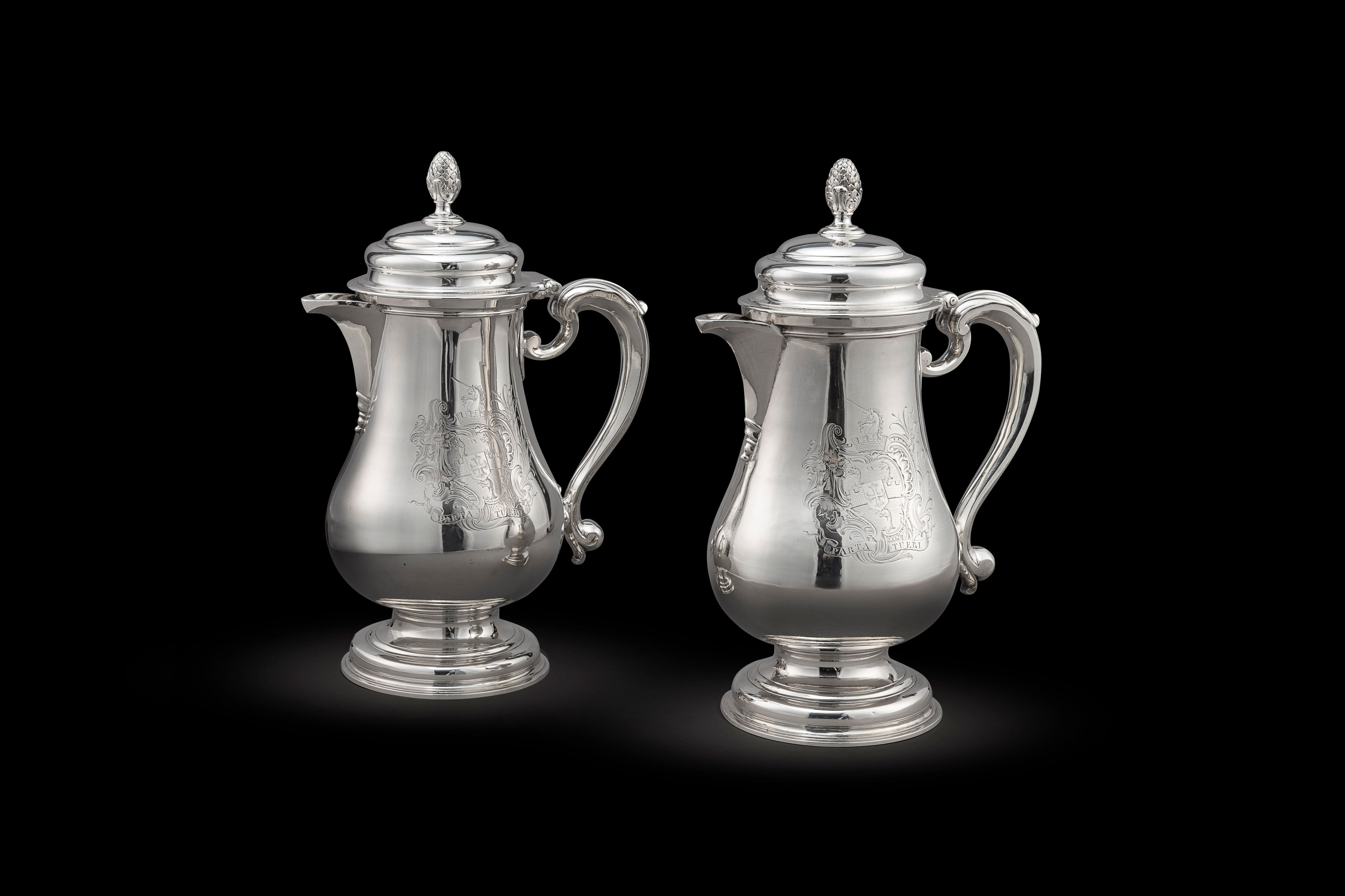 A Pair of George II Silver Jugs 