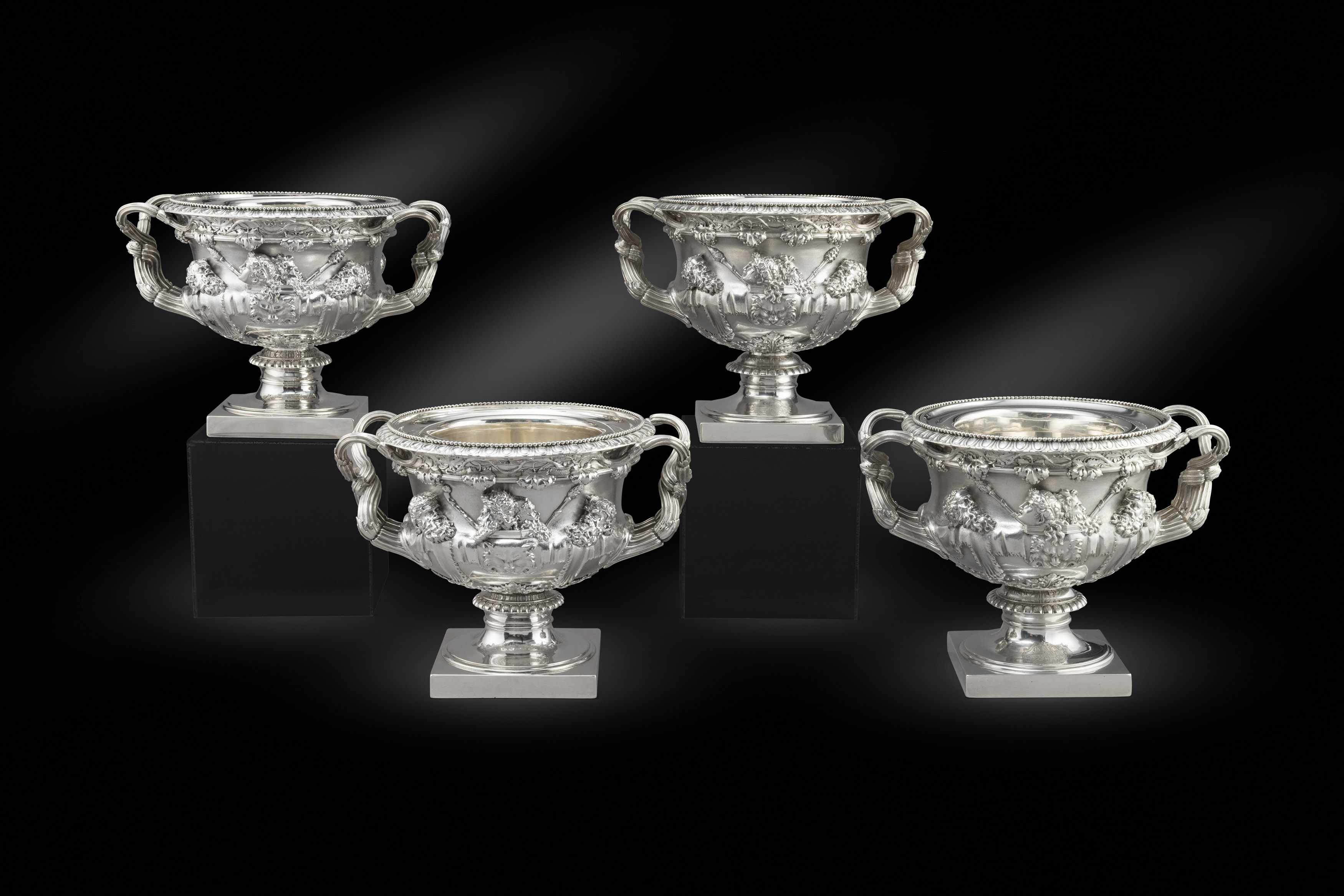 An Incredibly Rare set of Four George IV Warwick Vase Wine