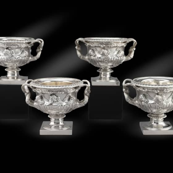 An Incredibly Rare set of Four George IV Warwick Vase Wine Coolers