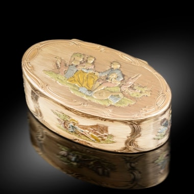 A Vari-Coloured 18th Century German Gold Snuff Box