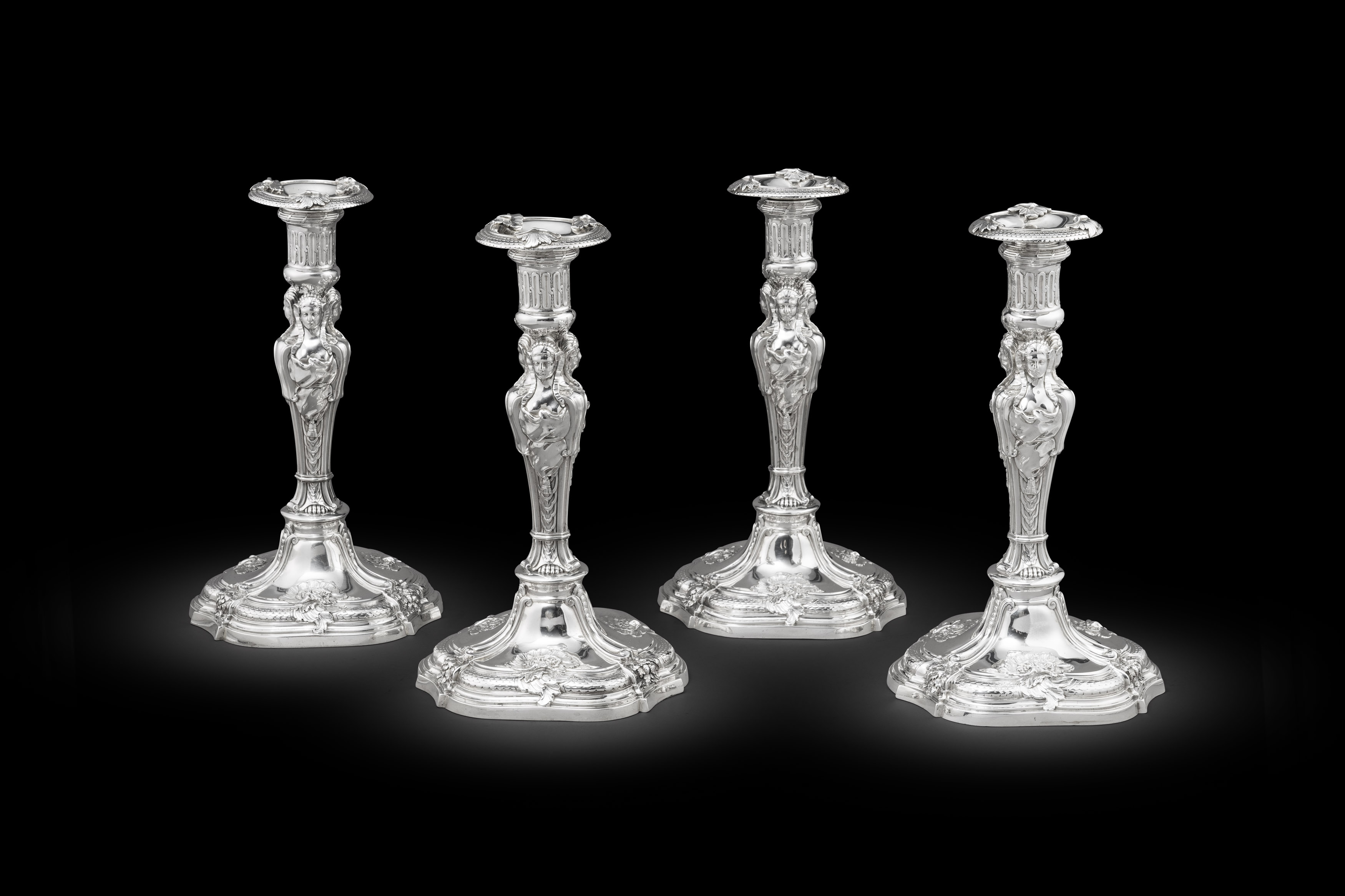 An Exceptional Set of Four Victorian Candlesticks