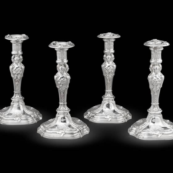 An Exceptional Set of Four Victorian Candlesticks