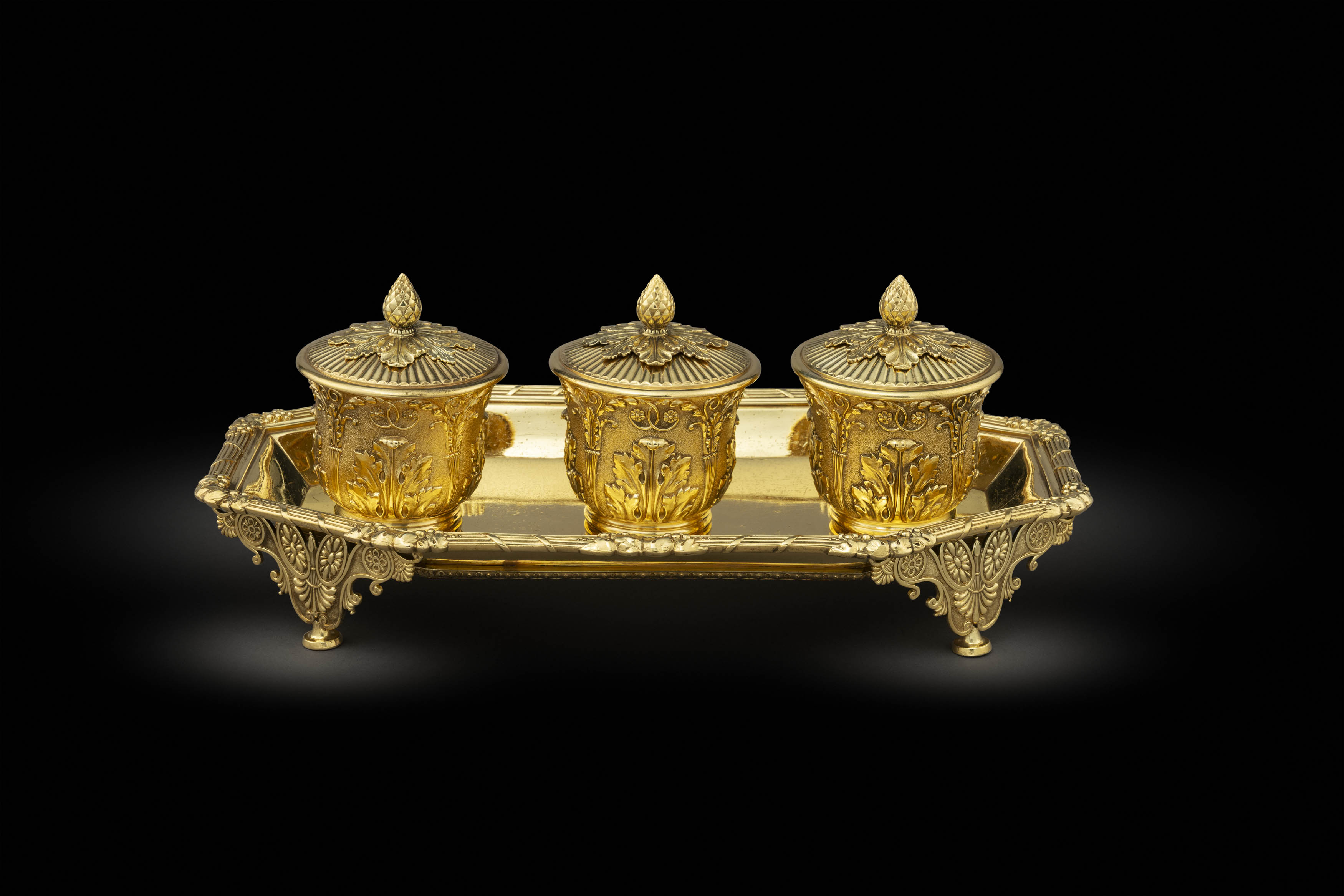 A George III Silver-Gilt Inkstand