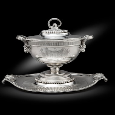A Superb George III Soup Tureen, Cover and Stand