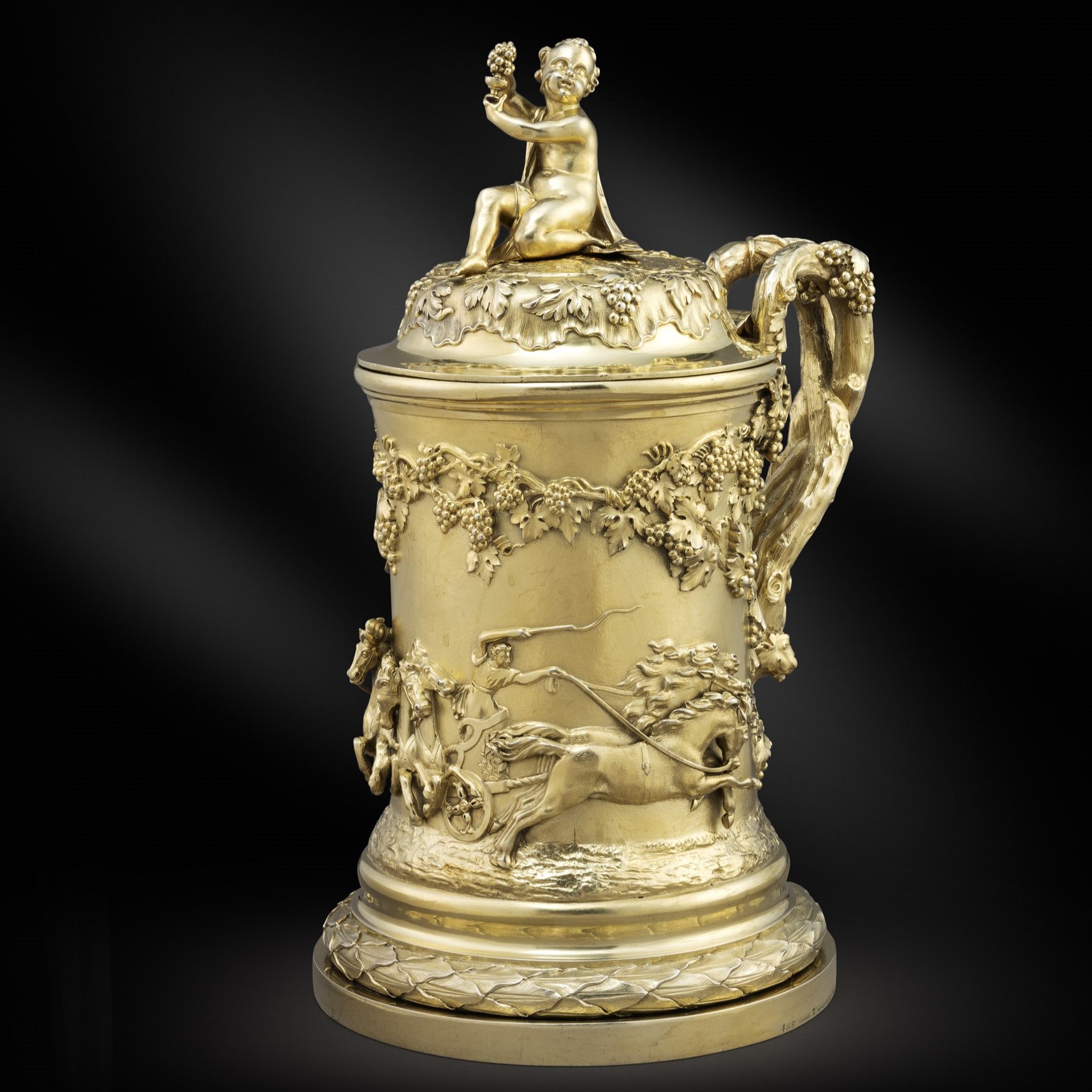 A Large Early Victorian Silver-Gilt Tankard