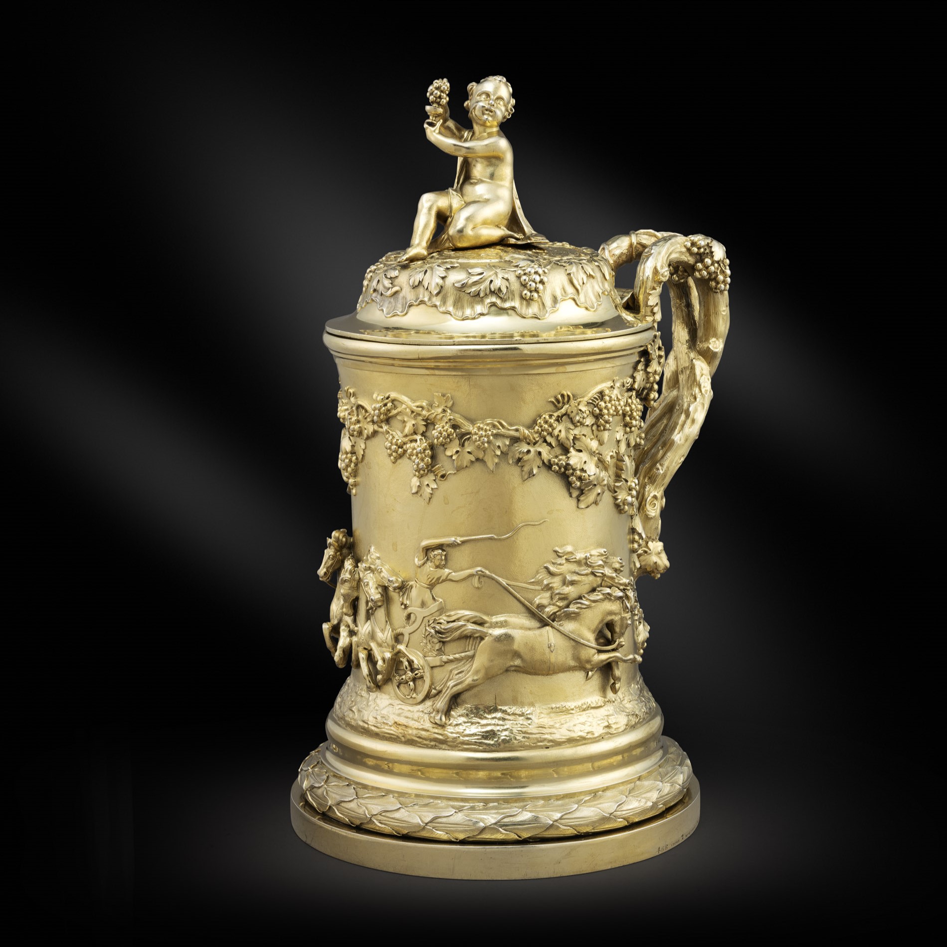 A Large Early Victorian Silver-Gilt Tankard