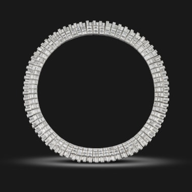 A mid-century baguette cut diamond collar necklace